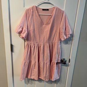 Pink ruffle dress